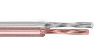 Прозрачный PVC 2x0.75 мм.кв., акустический кабель CCA [1м]