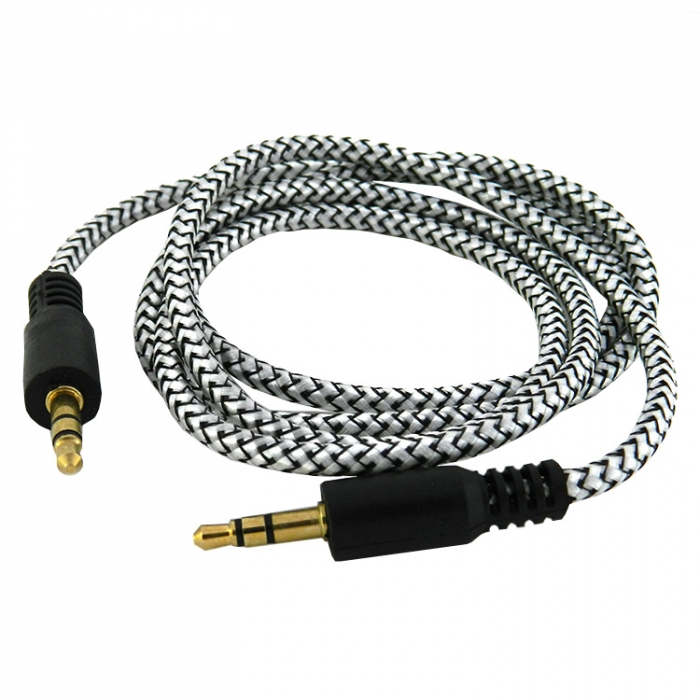 AUX019, акустический кабель mini jack(M) - mini jack(M) 1м серебрянный Oxion