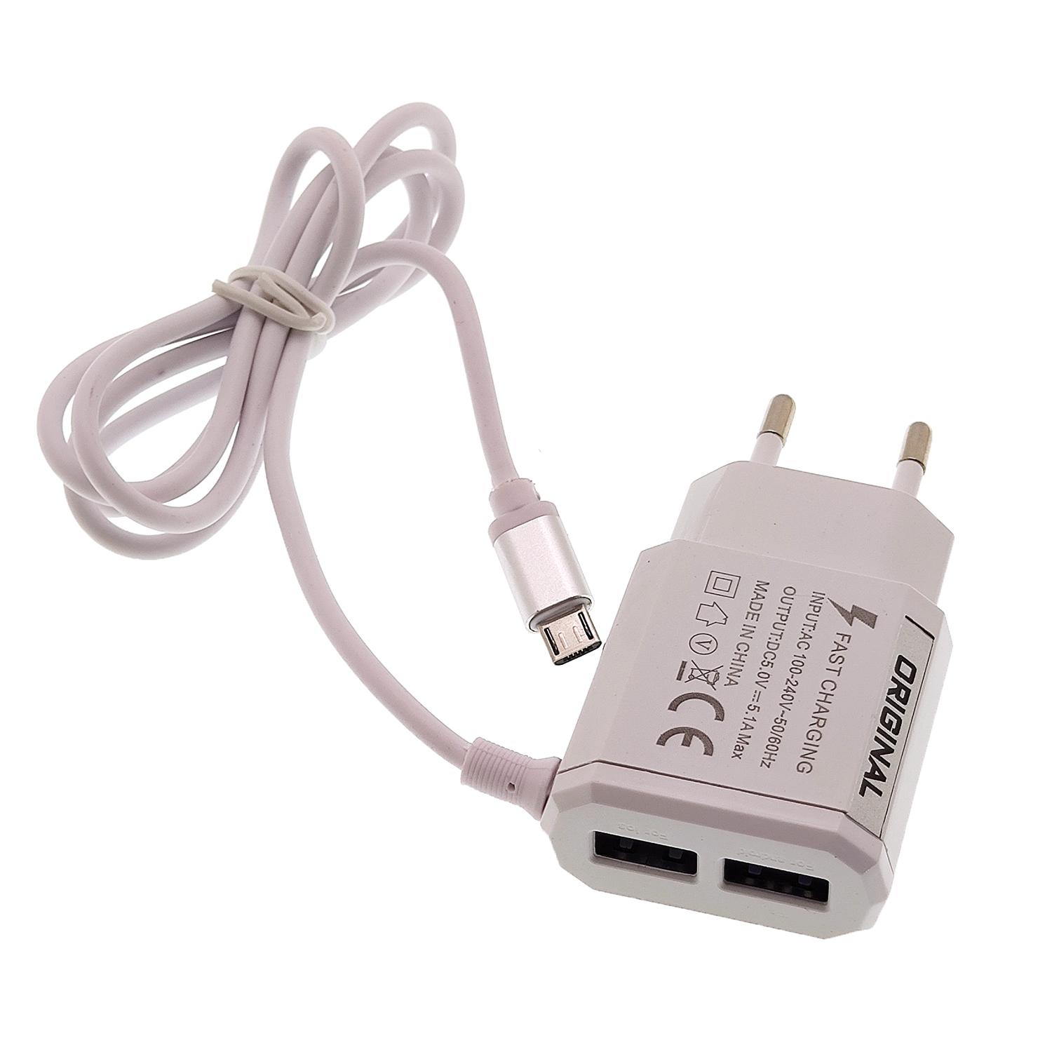 OT-APU12, адаптер USB+кабель MicroUSB 5В 2.5А