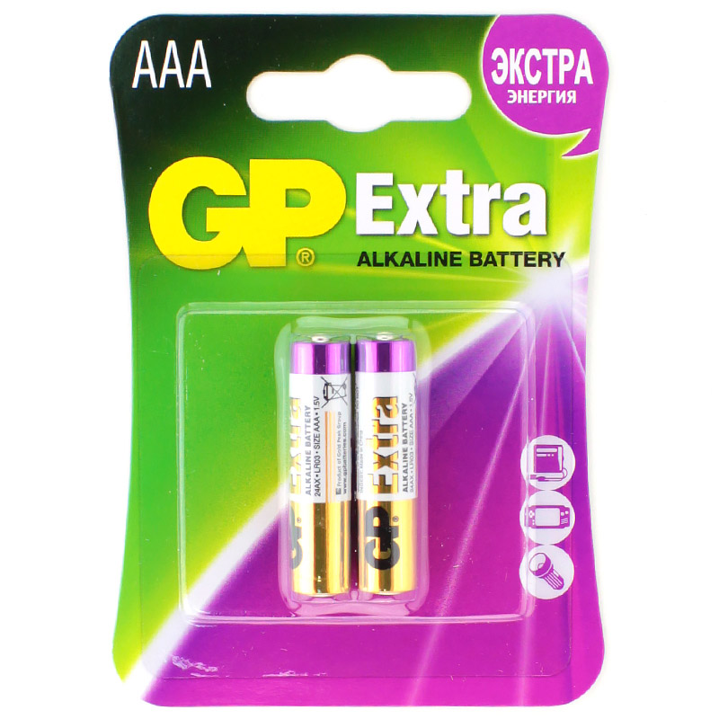 LR03 (AAA) батарейка GP Extra Alkaline 2шт