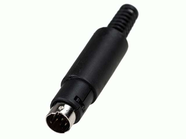 1-460, штекер mini DIN 8 контактов пластик на кабель