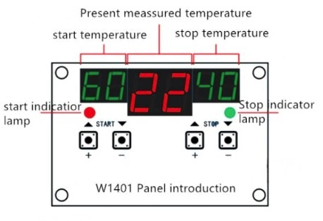 XH-W1401, контроллер температуры с датчиком 12В