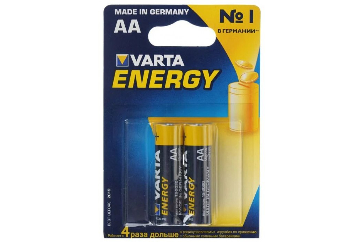 Батарейка щелочная VARTA LR6 AA Energy 1.5В 2шт