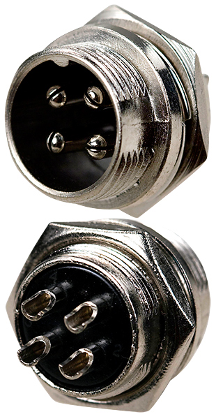 1-562-4, разъем MIC 4 контакта штекер металл на корпус