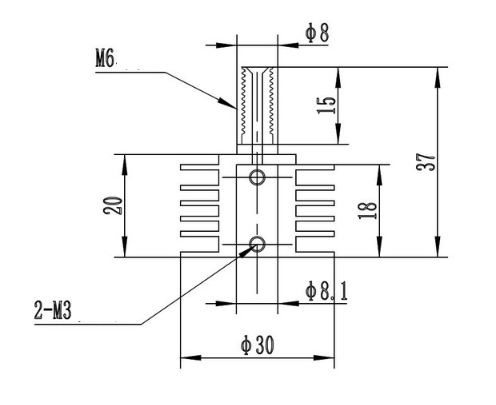Радиатор для экструдера MK8 1.75мм