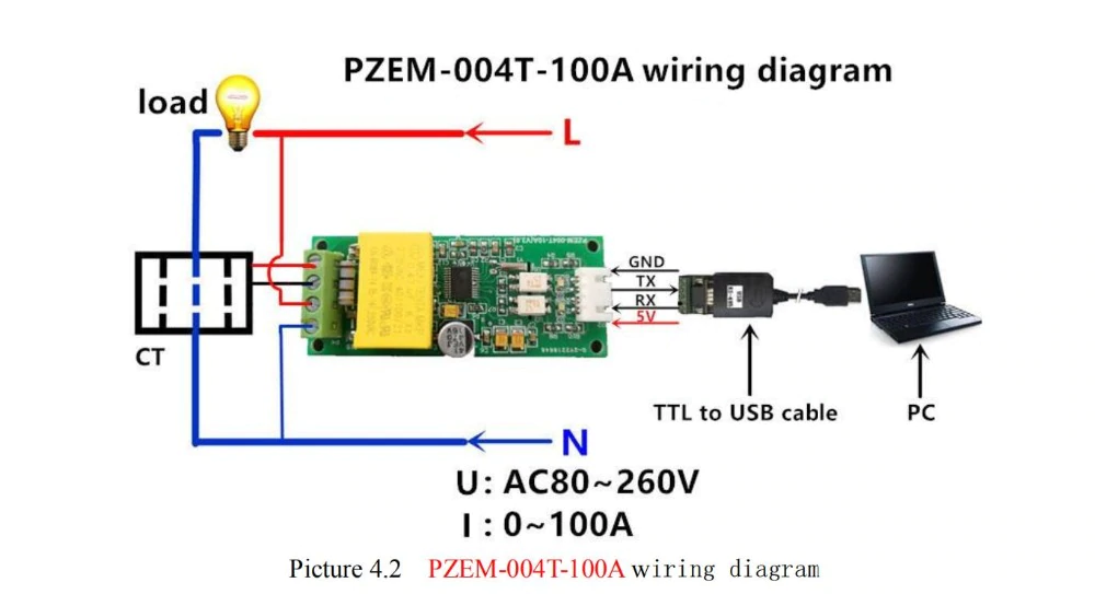 Цифровой многофункциональный измеритель переменного тока 0-10А 80-260В