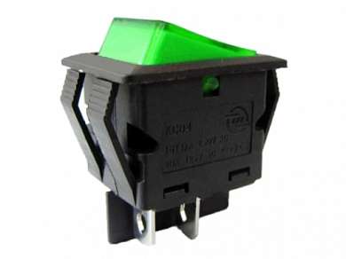 Выключатель OFF-ON RWB-513-P (KCD4-201/4PNFS) IP55 neon 16A/250V 4c -зеленый-