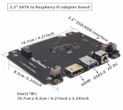 X820 Raspberry HDD SATA board, плата для подключения внешних дисков