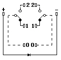KD2-22BRG (PSW-22 БФЧК), кнопка 250В 3А ON-(ON) без фиксации красная
