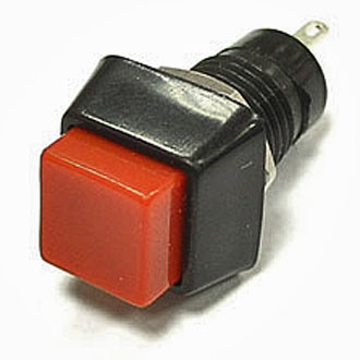 PBS-21A, кнопка 250В 1А OFF-ON с фиксацией красная