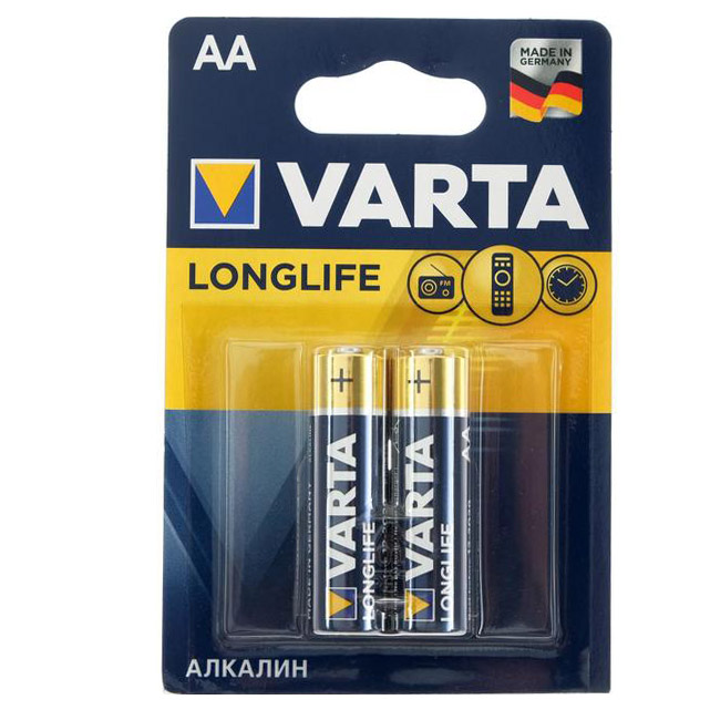 Батарейка щелочная VARTA LR6 AA Long Life 1.5В 2шт