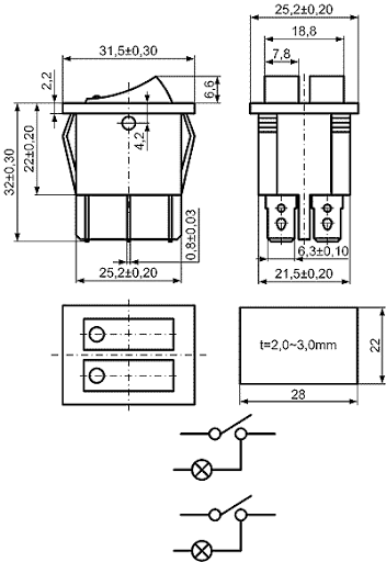 Kcd1 переключатель схема подключения 220в