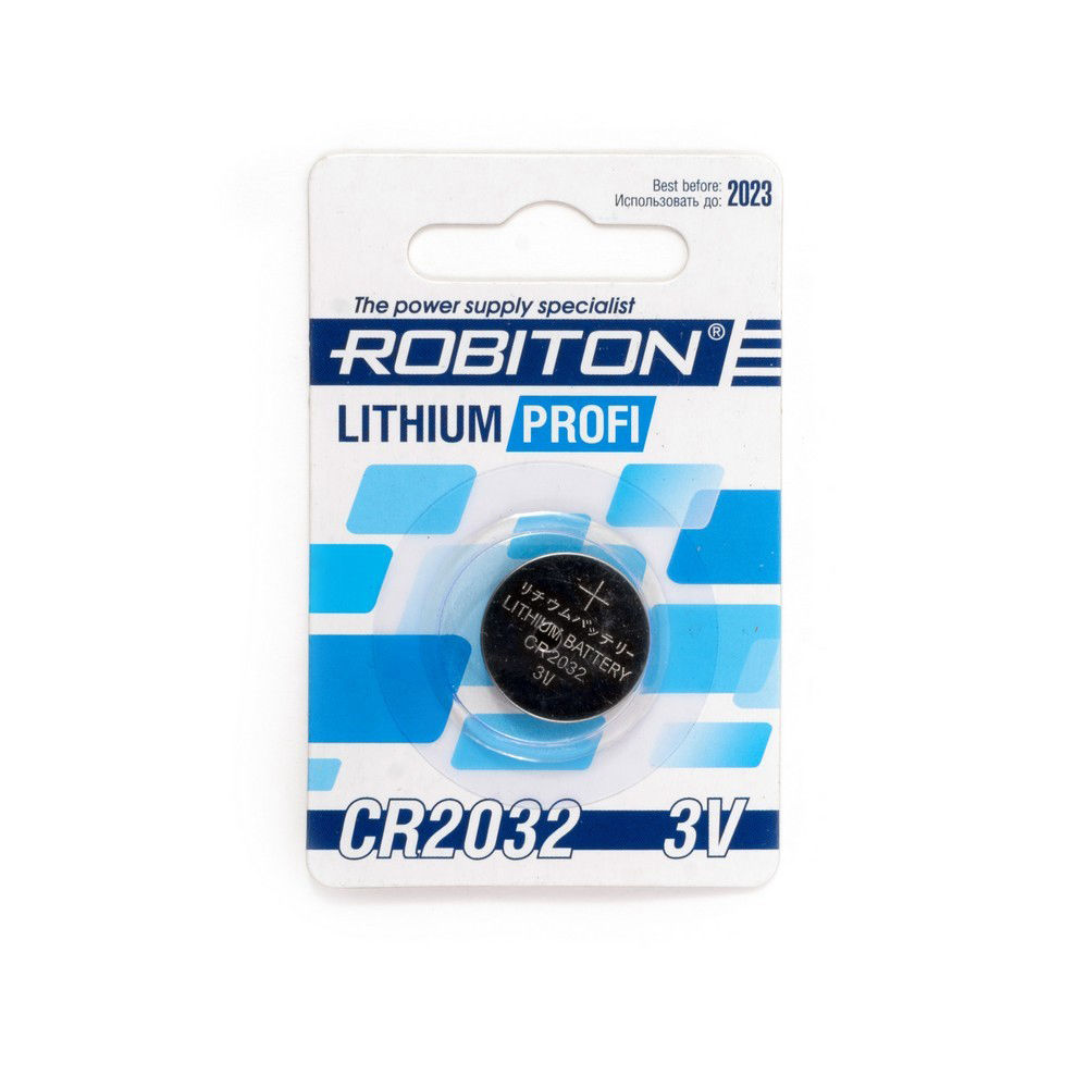 Батарейка литиевая ROBITON CR2032 дисковая 3В 1шт
