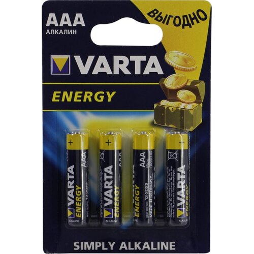 Батарейка щелочная VARTA R03 AAA Energy 1.5В 4шт