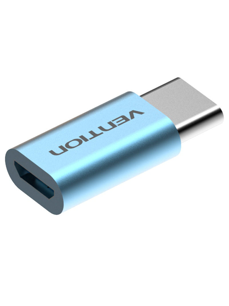 Адаптер-переходник Vention USB Type C M/ USB 2.0 micro B 5pin F Голубой VAS-S10-S