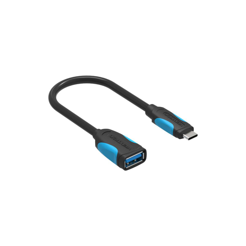 Адаптер-переходник Vention USB Type C M/ OTG USB 3.0 AF, гибкий - 0,1м. VAS-A51-B010
