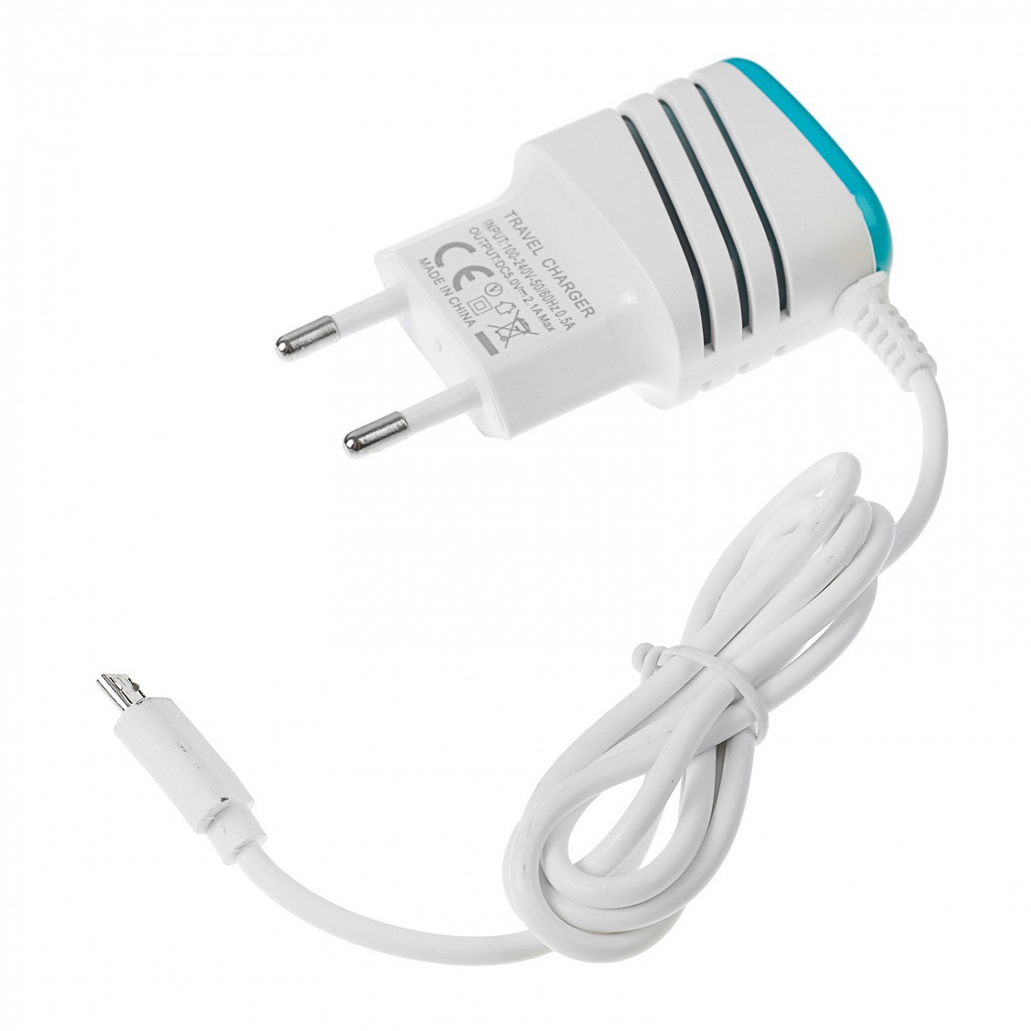 OT-APU13, адаптер USB+кабель MicroUSB 5В 1А