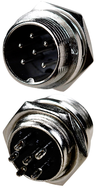 1-562-6, разъем MIC 6 контактов штекер металл на корпус
