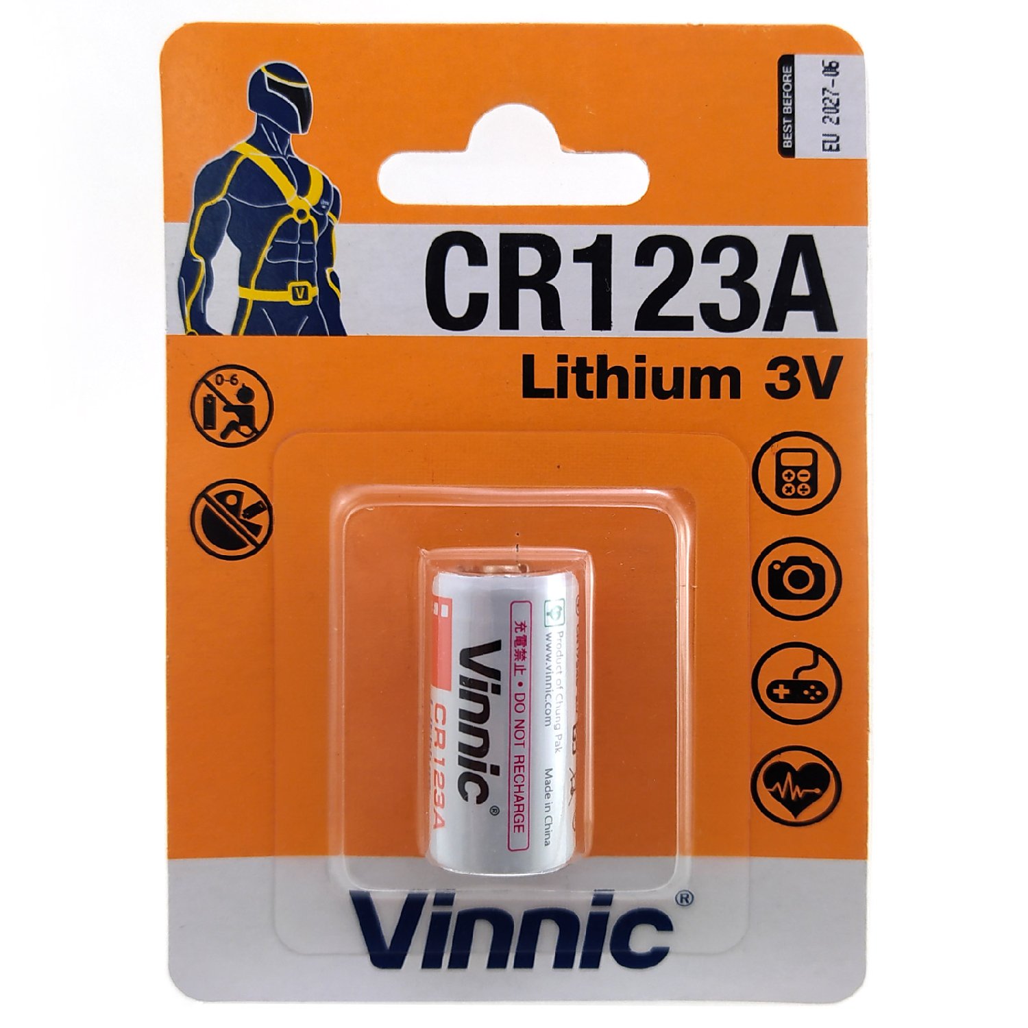 Батарейка литиевая VINNIC CR123A 3В бл/1