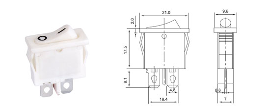 Выключатель OFF-ON RWB-103 (KCD1-110, SC-766) 6A/250V 2c -красный-