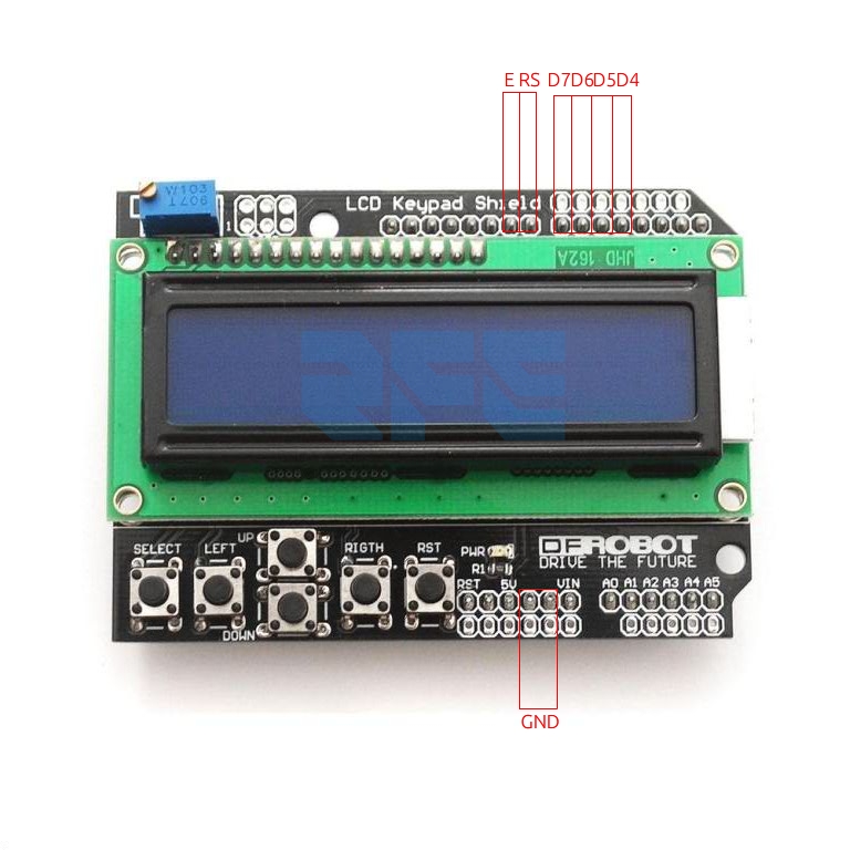LCD Keypad Shield, знакосинтезирующий дисплей с клавиатурой