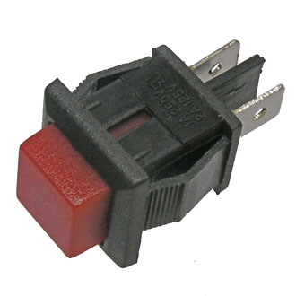 PBS-15B, кнопка 250В 1А OFF-(ON) без фиксации красная