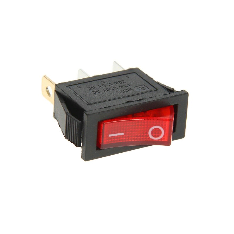 Выключатель OFF-ON RWB-404 (KCD3-101NW) neon IP65 15A/250V 3c -красный-