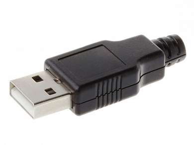 Штекер USB-A 2.0 на кабель Ni/Pl