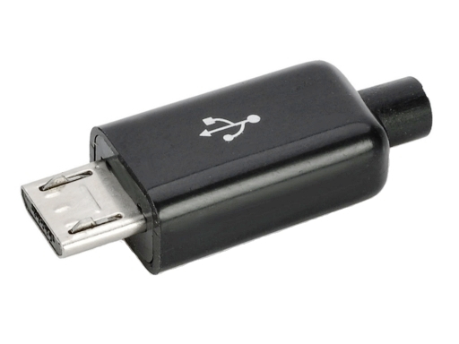 Штекер Micro USB-B 5-pin 6mm Ni/Pl -черный-