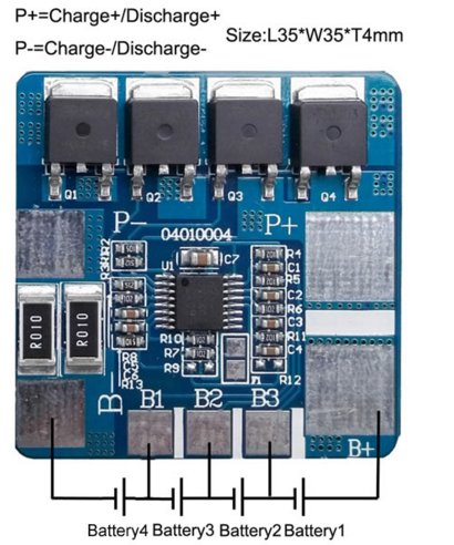 SH04010004-LX4S10A, модуль зарядного устройства для Li-po аккумуляторов [4S; 10А]