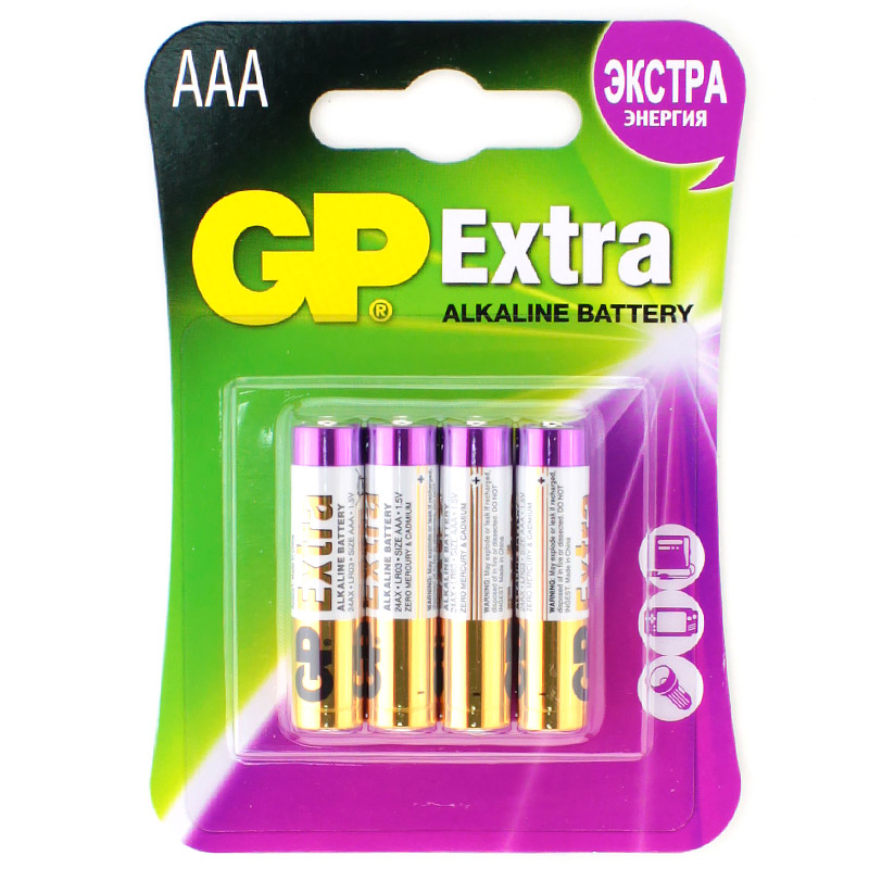 LR03 (AAA) батарейка GP Extra Alkaline 4шт
