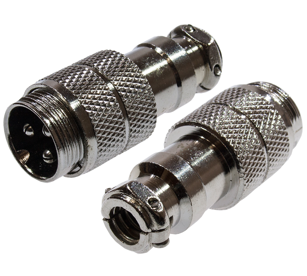 1-563-3, разъем MIC-16 3 контакт штекер металл на кабель