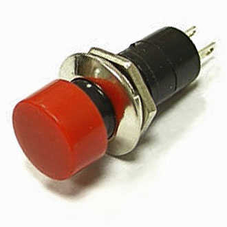 PBS-16A, кнопка 250В 1А ON-OFF с фиксацией красная