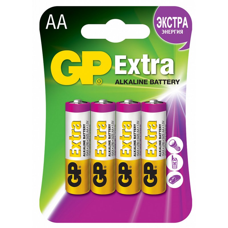 LR6 (AA) батарейка GP Extra Alkaline 4шт