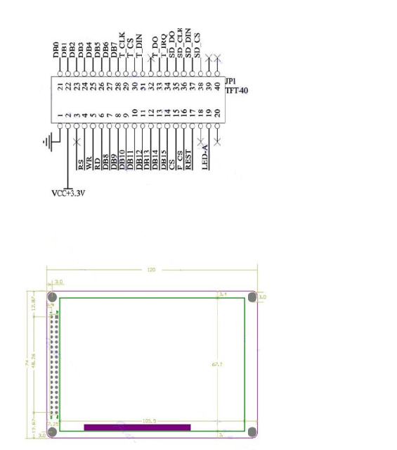 4.3" TFT LCD, модуль сенсорного дисплея [SSD1963]