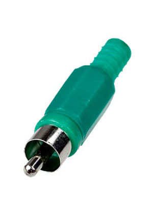 Штекер RCA на кабель зеленый