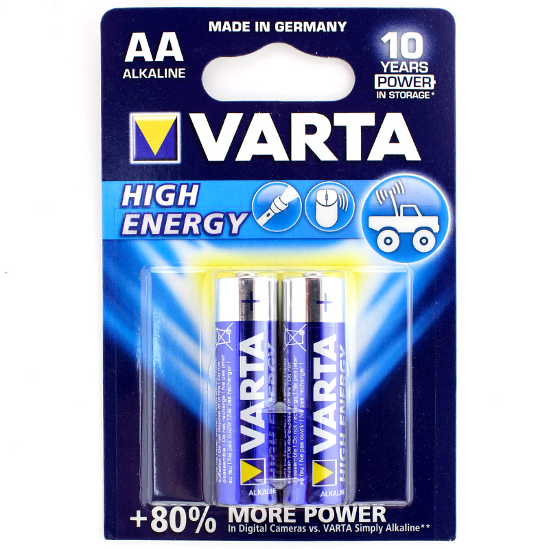 Батарейка щелочная VARTA LR6 AA High Energy 1.5В 2шт