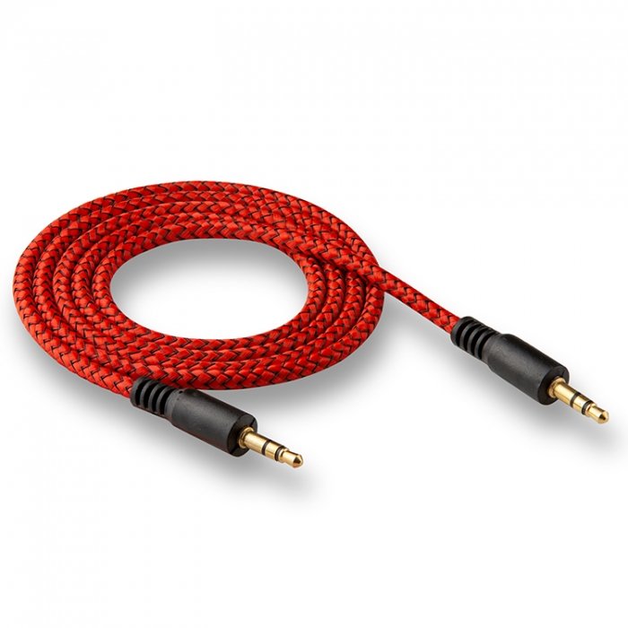AUX019, акустический кабель mini jack(M) - mini jack(M) 1м красный Oxion