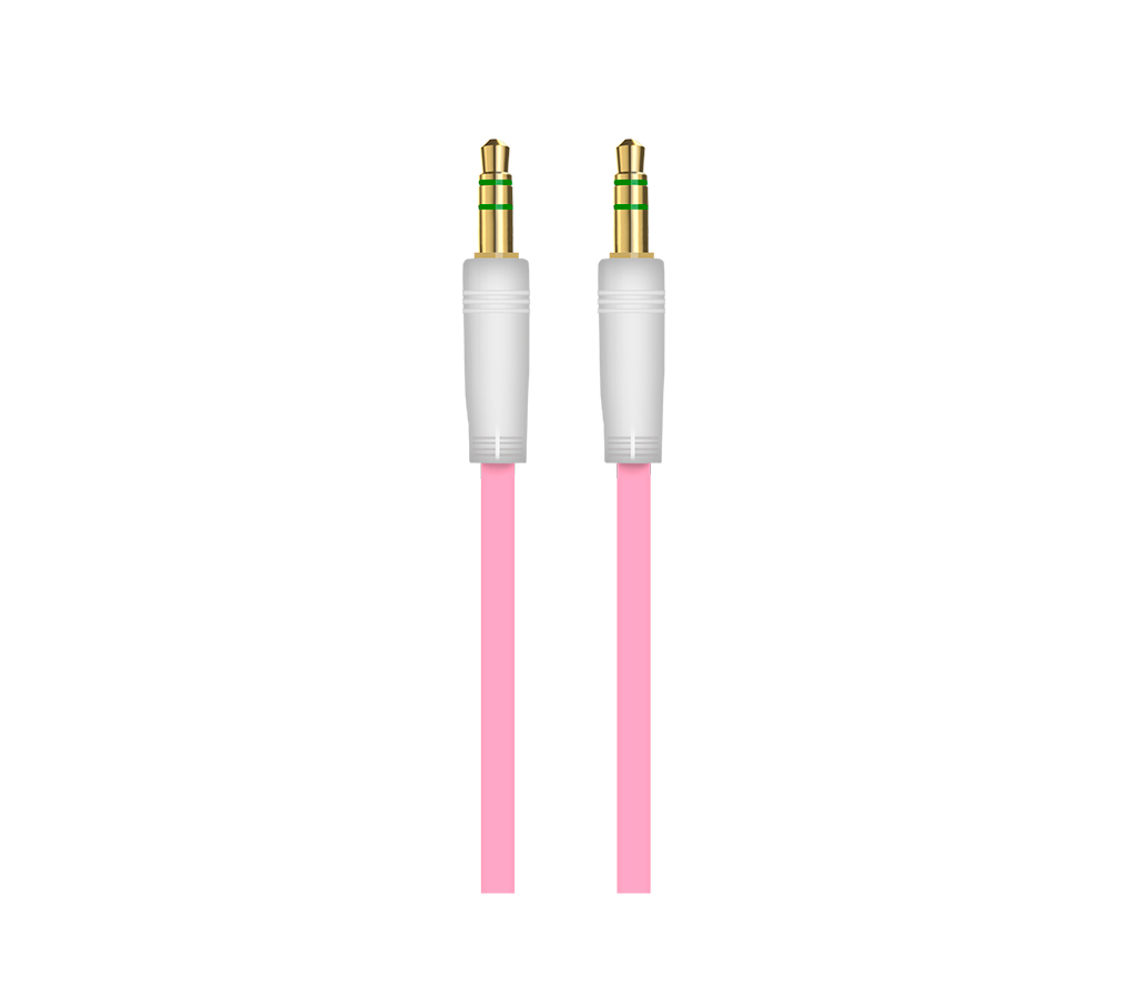AUX001, акустический кабель mini jack(M) - mini jack(M) 1м розовый Oxion